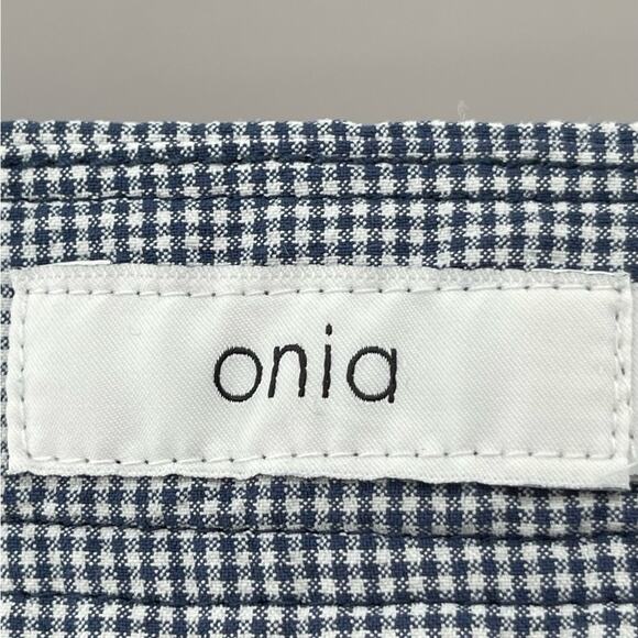 Onia The Calder Preppy Blue White Micro Gingham Flat Front Swim Shorts 38 - Picture 10 of 14
